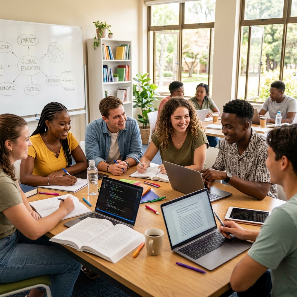 Students learning together